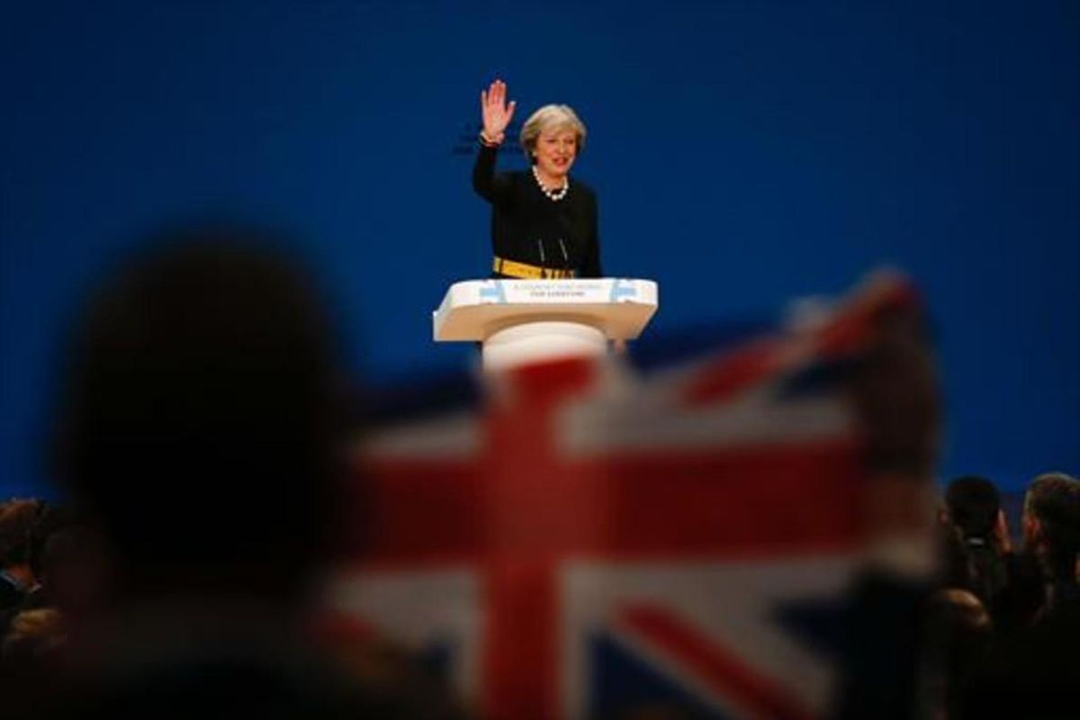 Theresa May durante su intervención en el congreso del Partido Conservador, el 2 de octubre, en Birmingham. Theresa May durante su intervención en el congreso del Partido Conservador, el 2 de octubre, en Birmingham.
