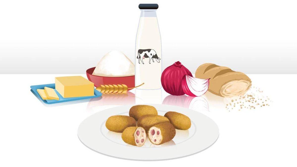 Ingredientes para preparar unas sabrosas croquetas Ingredientes para preparar unas sabrosas croquetas