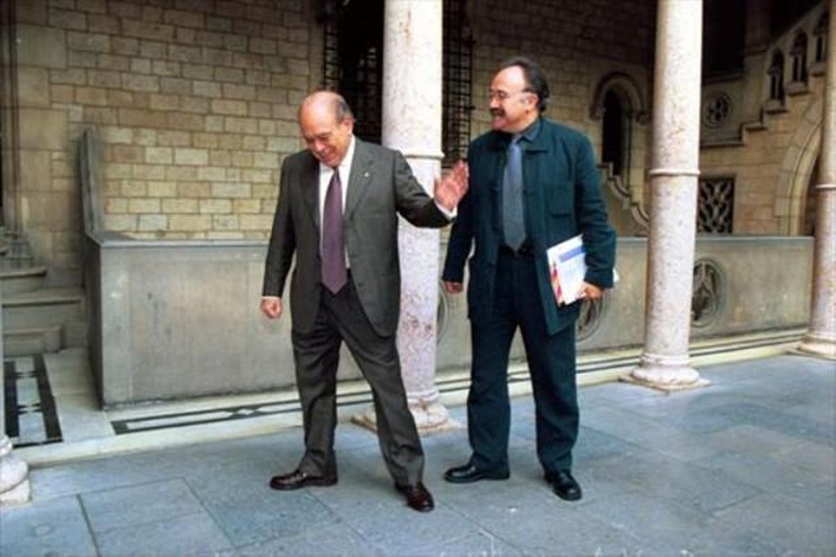 Pujol i Carod-Rovira, al Palau de la Generalitat, el 1999. Pujol i Carod-Rovira, al Palau de la Generalitat, el 1999.