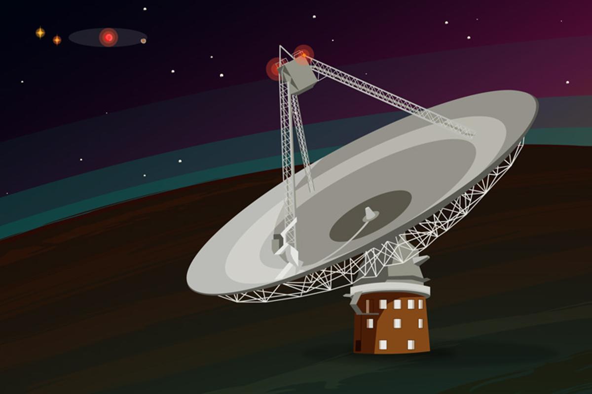 Breakthrough Listen utiliza radiotelescopios para monitorear las emisiones de cientos de sistemas estelares cerca de la Tierra en busca de señales de banda estrecha que podrían ser comunicaciones intencionales o fugas de radio de civilizaciones en otros planetas.