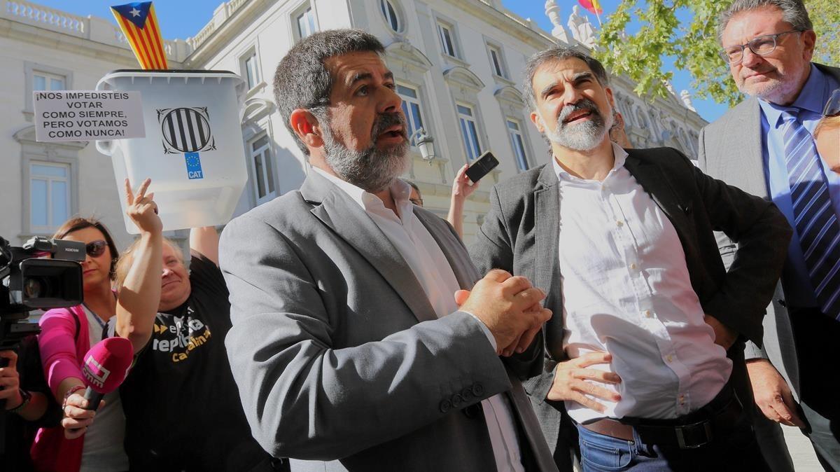 Jordi Sànchez y Jordi Cuixart, en octubre del 2017