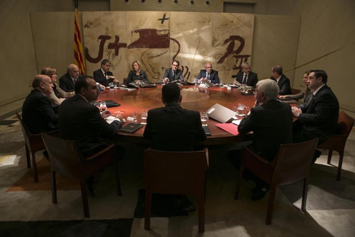 Primera reunión del nuevo Govern de Artur Mas, el pasado 27 de diciembre.