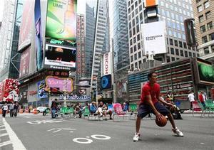 Tráfico cerrado en Times Square de Nueva York.