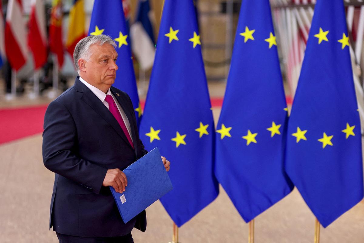El primer ministro de Hungría, Viktor Orbán, a su llegada a la cumbre de líderes de la UE el pasado lunes.