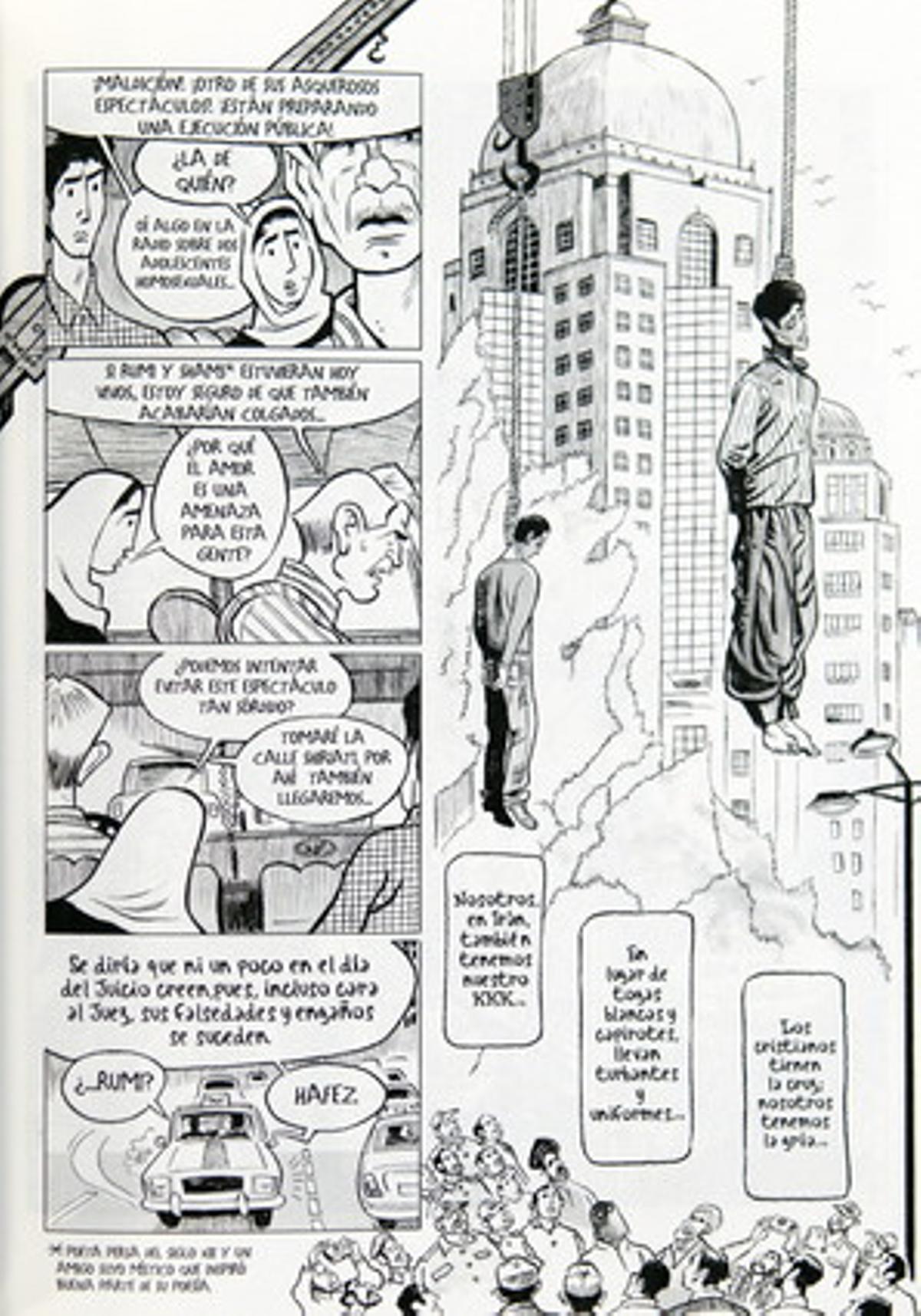 Vista de una de las paginas del comic ’El paraíso de Zahra’. Vista de una de las paginas del comic ’El paraíso de Zahra’.