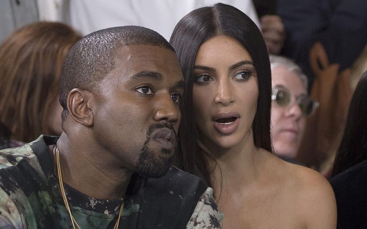 Kayne West y Kim Kardashian. Kayne West y Kim Kardashian.