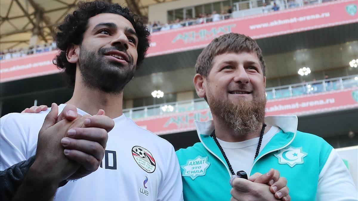 Mohamed Salah y Ramzan Kadyrov.