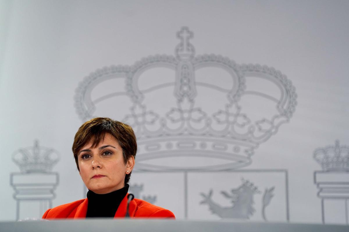   Isabel Rodríguez, durante la rueda de prensa tras la reunión del Consejo de Ministros.