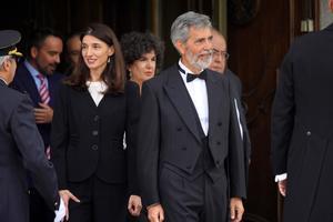  La Ministra de Justicia Pilar Llop y Carlos Lesmes después del acto de apertura del Año Judicial. 