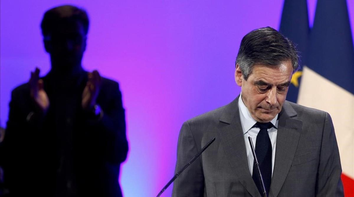 François Fillon en un mitin de campaña el pasado 9 de febrero. François Fillon en un mitin de campaña el pasado 9 de febrero.