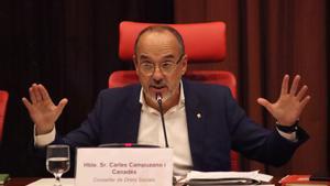 El ’conseller’ Carles Campuzano, durante la comparecencia en el Parlament de este miércoles