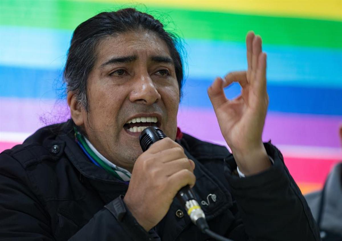 El dirigente del movimiento político indígena ecuatoriano Pachakutik, Yaku Pérez.