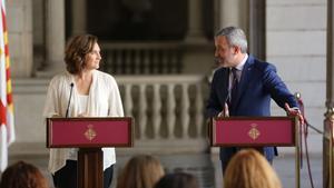 Ada Colau y Jaume Collboni durante una comparecencia conjunta.