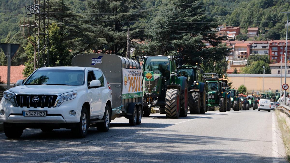 Tractorada de protesta per una multa de 5.500 euros per matar accidentalment 25 gripaus Tractorada de protesta per una multa de 5.500 euros per matar accidentalment 25 gripaus