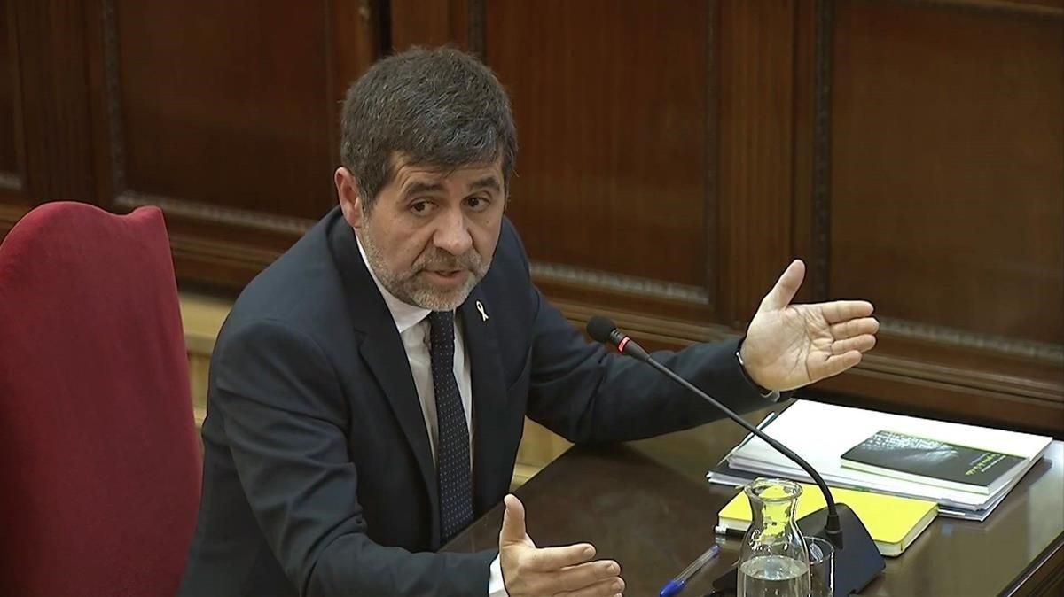 Jordi Sànchez, durante su declaración en el juicio del ’procés’, el pasado febrero, en el Tribunal Supremo. Jordi Sànchez, durante su declaración en el juicio del ’procés’, el pasado febrero, en el Tribunal Supremo.