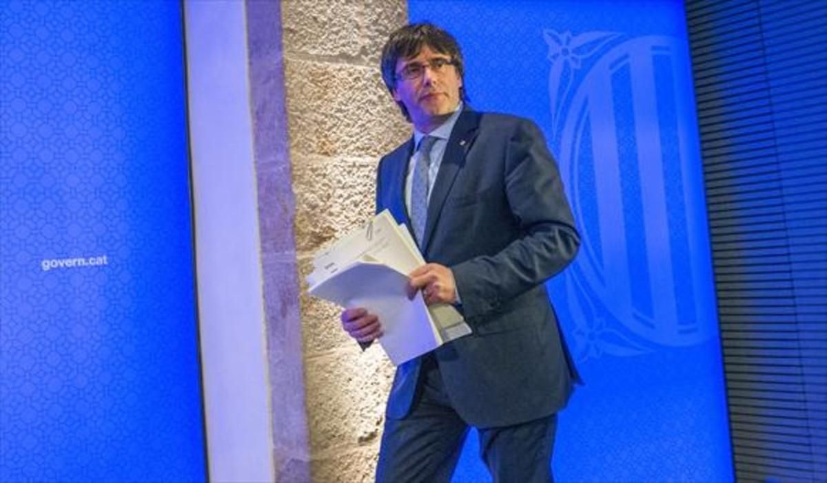 El ’president’ Puigdemont en el Palau de la Generalitat. El ’president’ Puigdemont en el Palau de la Generalitat.