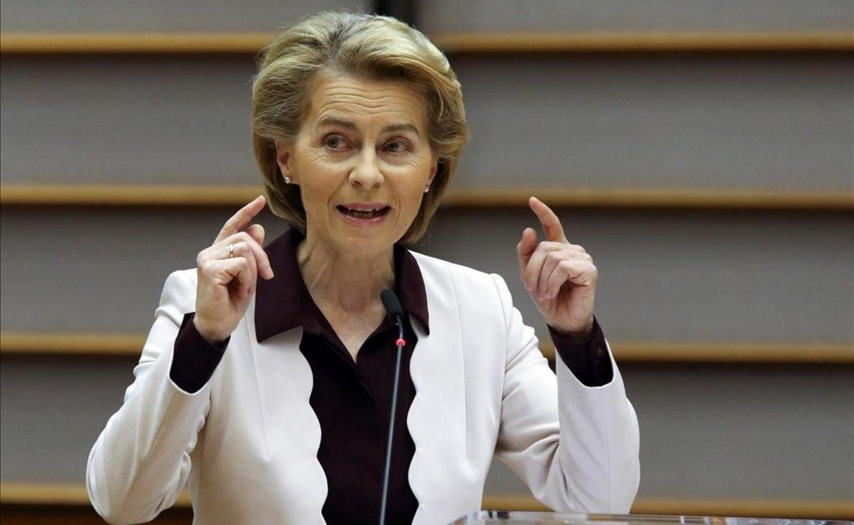 La presidenta de la Comisión Europea, Ursula Von der Leyen, durante el plenario del Parlamento Europea. La presidenta de la Comisión Europea, Ursula Von der Leyen, durante el plenario del Parlamento Europea.
