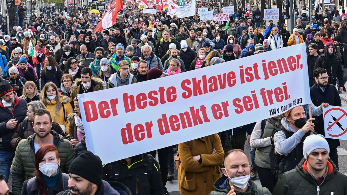 Imagen de la manifestación de hoy Viena. Imagen de la manifestación de hoy Viena.