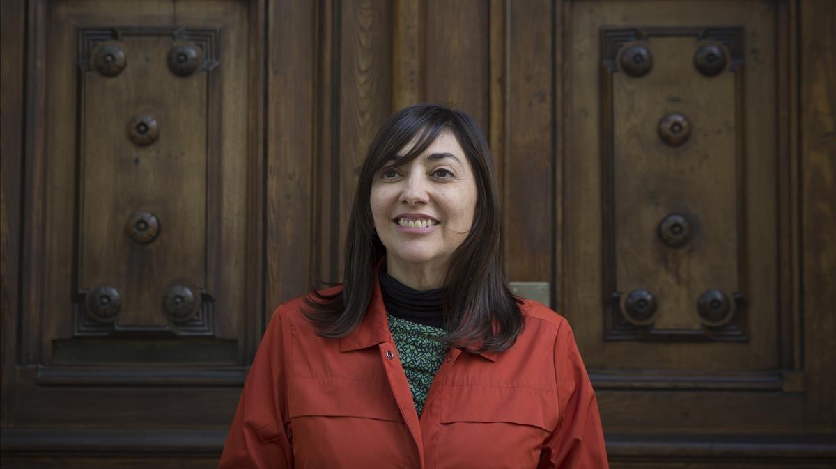 Claudia Larraguibel, autora de ’Sprinters’, en Barcelona. 