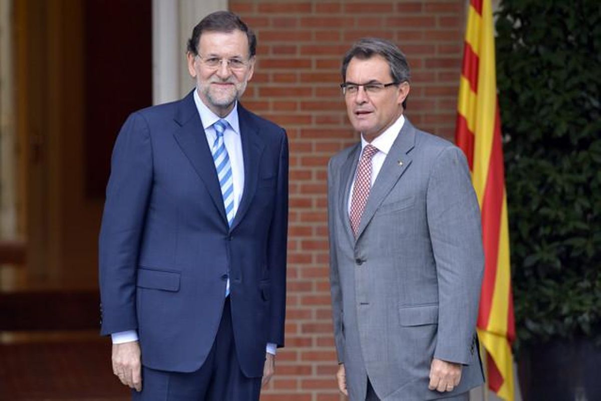 Mariano Rajoy y Artur Mas, durante su encuentro en la Moncloa en septiembre del 2012. JULIO CARBÓ Mariano Rajoy y Artur Mas, durante su encuentro en la Moncloa en septiembre del 2012. JULIO CARBÓ