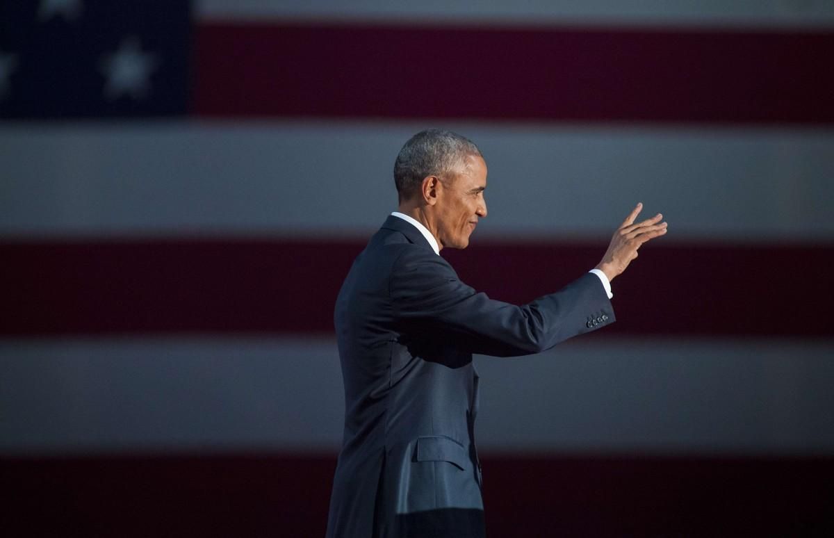 Barack Obama, durante su discurso de despedida en Chicago. Barack Obama, durante su discurso de despedida en Chicago.
