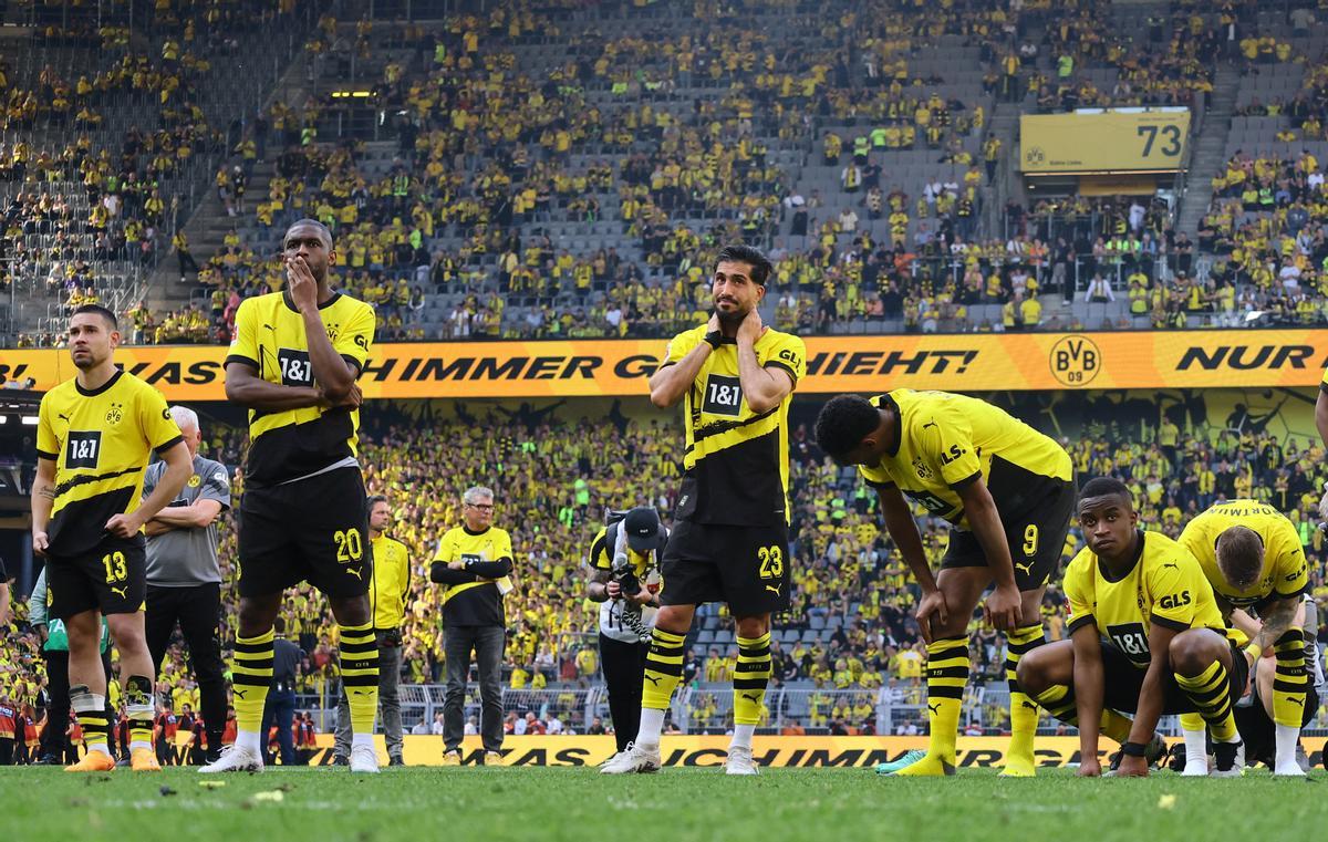 La desolación de los jugadores del Dortmund.