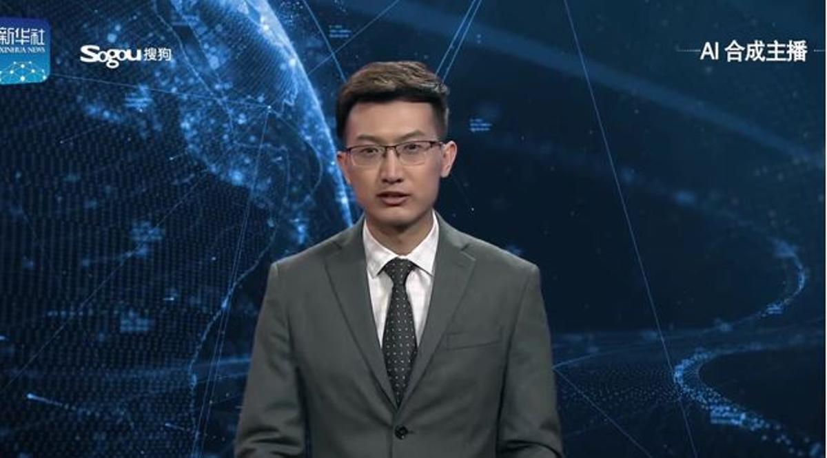 El robot que presenta las noticias en China.