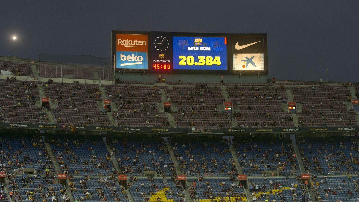 Número de espectadores en el Camp Nou presentes para ver el partido de liga ( primero de la era post messi) entre el FC Barcelona y la Real Sociedad Número de espectadores en el Camp Nou presentes para ver el partido de liga ( primero de la era post messi) entre el FC Barcelona y la Real Sociedad