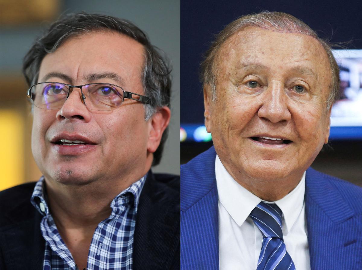 Los candidatos a la presidencia de Colombia, Gustavo Petro y Rodolfo Hernández.