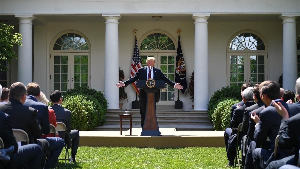 Trump en una conferencia de prensa este jueves en la Casa Blanca. Trump en una conferencia de prensa este jueves en la Casa Blanca.