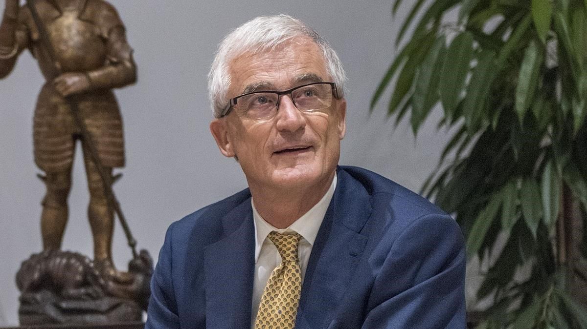 El ministro-presidente de Flandes, Geert Bourgeois, durante una reunión con Quim Torra en el Palau el pasado julio. El ministro-presidente de Flandes, Geert Bourgeois, durante una reunión con Quim Torra en el Palau el pasado julio.