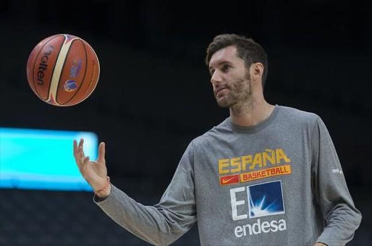 Rudy Fernández, en l’entrenament d’Espanya a Lilla. Rudy Fernández, en l’entrenament d’Espanya a Lilla.