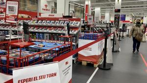 Tienda de Mediamarkt de Barcelona en plena pandemia. 