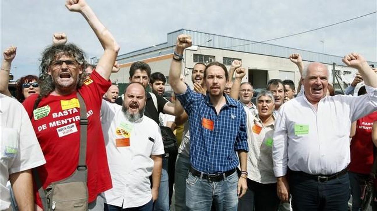 Pablo Iglesias y Lluís Rabell, en Martorelles. Pablo Iglesias y Lluís Rabell, en Martorelles.