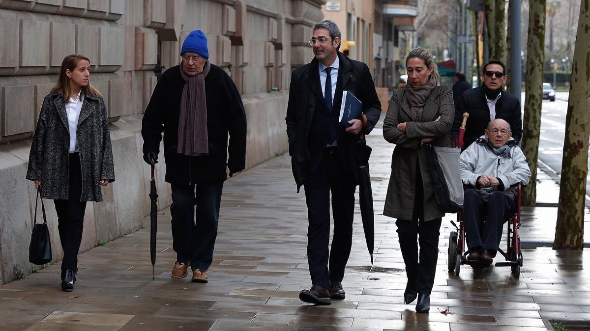 Fèlix Millet, Jordi i Gemma Montull i Daniel Osàcar arriben a l’Audiència per comparèixer pel ’cas Palau’.