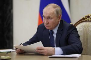 El presidente ruso, Vladímir Putin, durante la videoconferencia mantenida este miércoles con el Consejo de los Derechos Humanos de Rusia.