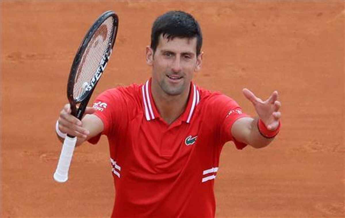 Djokovic celebra su debut victorioso. Djokovic celebra su debut victorioso.