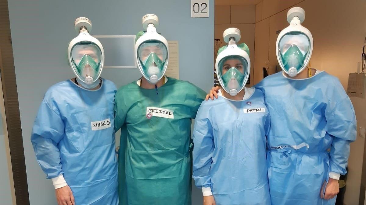 El Hospital de Sant Pau recibe las mascarillas adaptadas para proteger a los profesionales