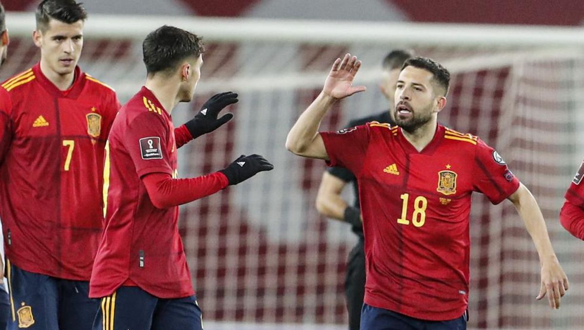 Jordi Alba y Pedri fueron claves en la victoria ante Georgia (1-2). Jordi Alba y Pedri fueron claves en la victoria ante Georgia (1-2).