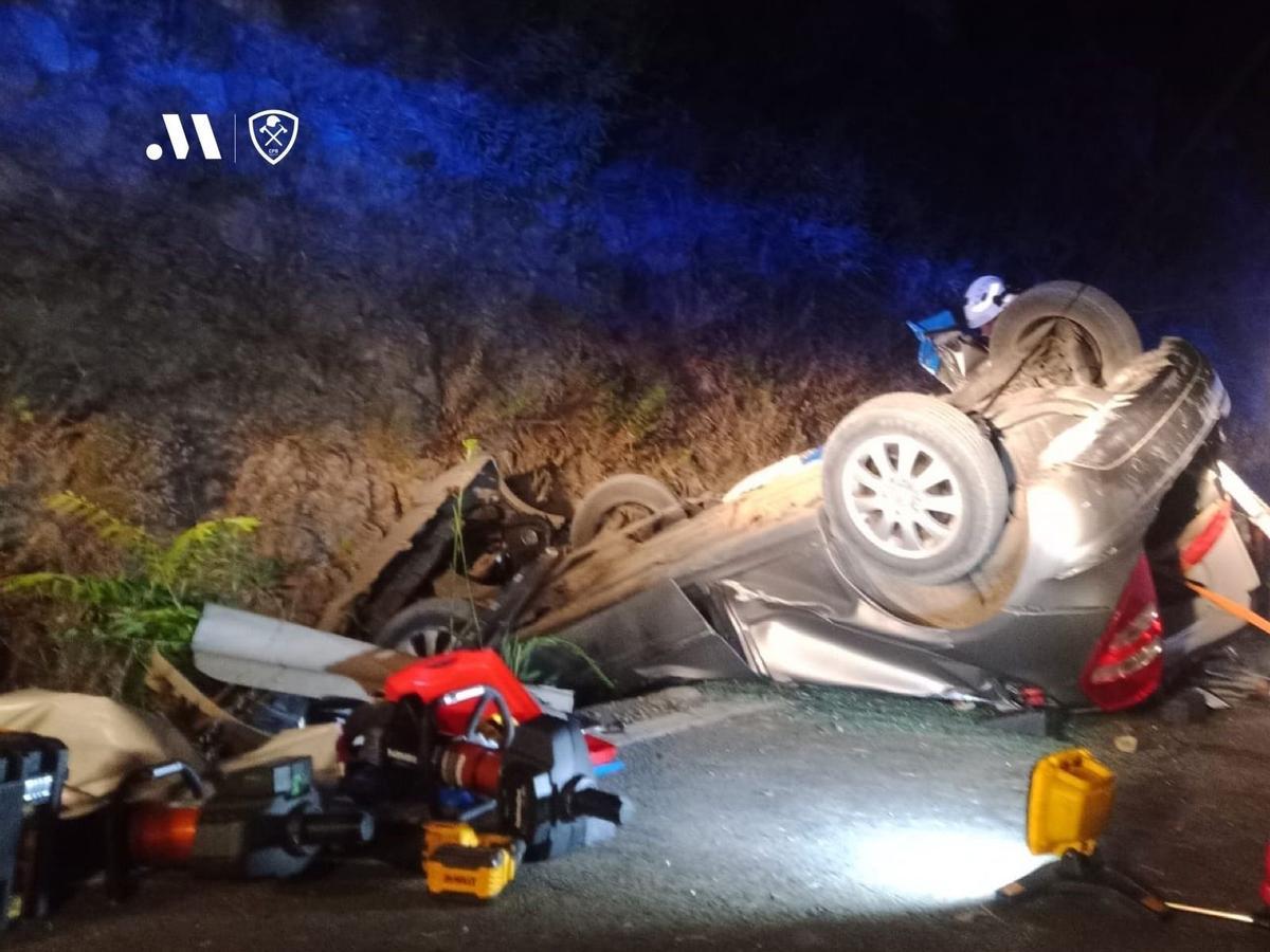 Tres jóvenes mueren en Málaga tras caer en coche por un terraplén