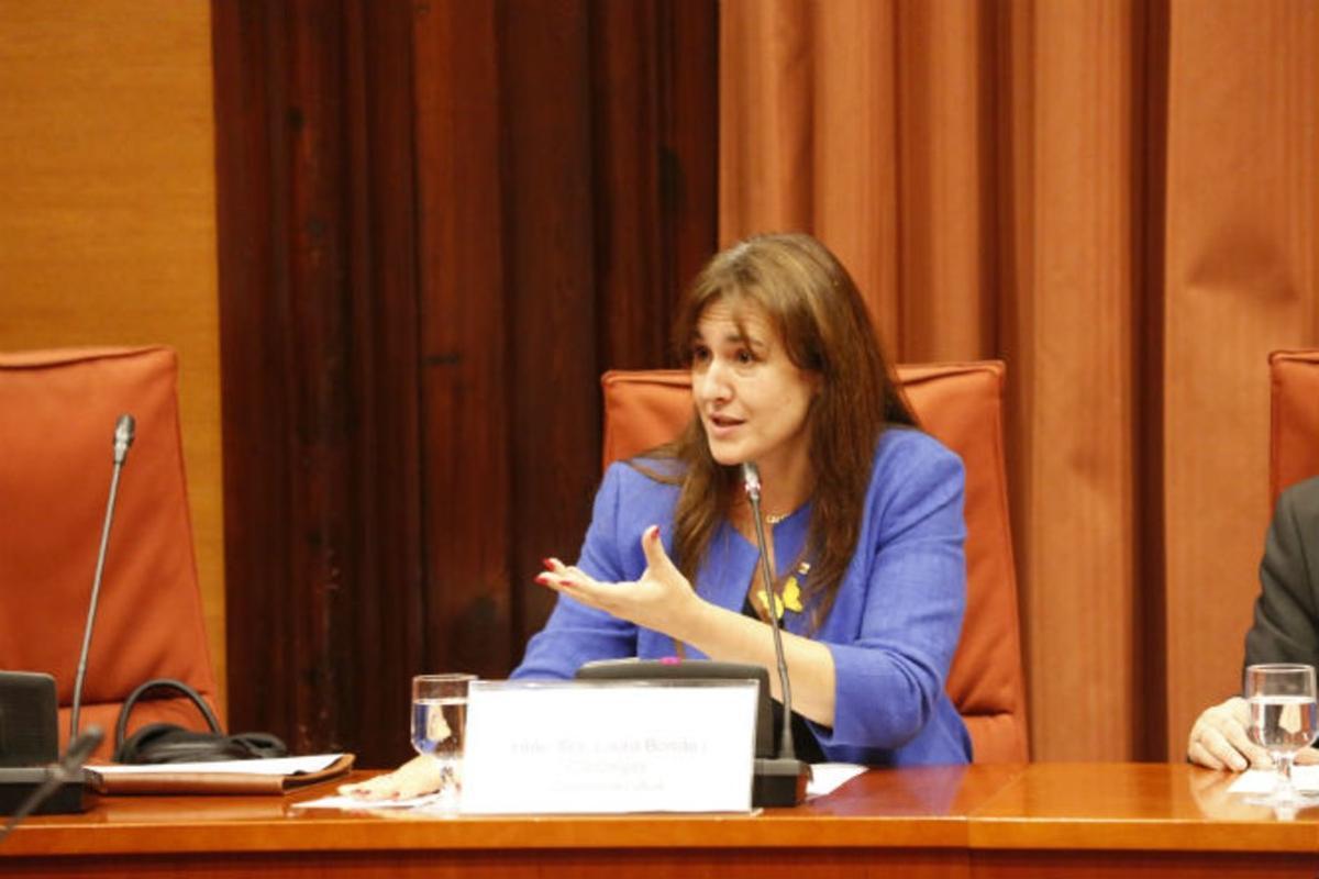 Laura Borràs, durante la comparecencia en la comisión de Cultura del Parlament.