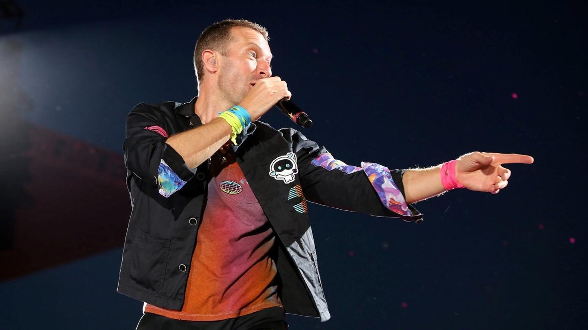 Chris Martin, en uno de los conciertos de Coldplay en Barcelona. 