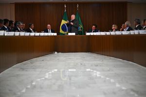 El Presidente de Brasil, Luiz Inacio Lula da Silva, en una reunión con gobernadores en Brasilia.