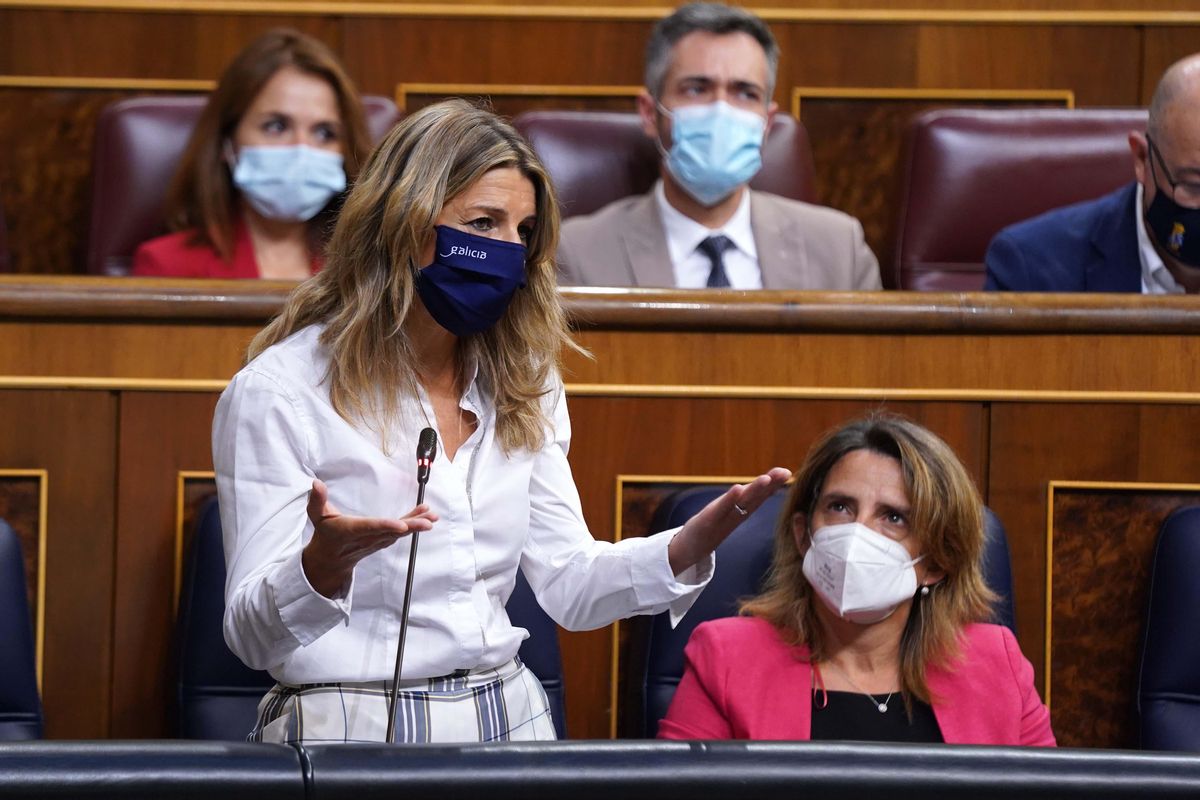 Yolanda Díaz durante la sesión de control al Gobierno celebrada hoy. Yolanda Díaz durante la sesión de control al Gobierno celebrada hoy.