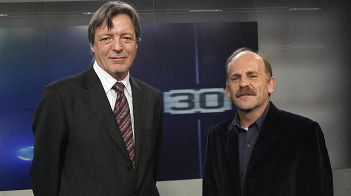 Los periodistas Joan Salvat y Eduard Sanjuán, directores de ’Sense ficció’ y ’30 minuts’, respectivamente. Los periodistas Joan Salvat y Eduard Sanjuán, directores de ’Sense ficció’ y ’30 minuts’, respectivamente.
