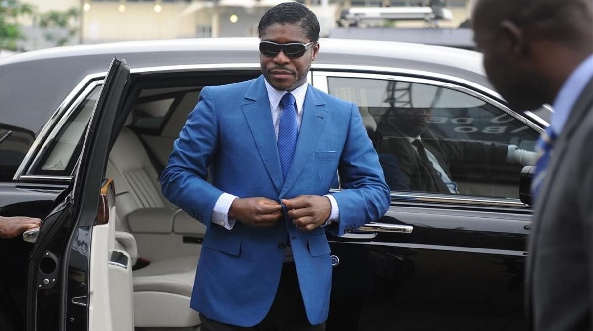 Teodoro Nguema Obiang Mongue, Teodorín, en una foto del 2013 en Malabo. Teodoro Nguema Obiang Mongue, Teodorín, en una foto del 2013 en Malabo.