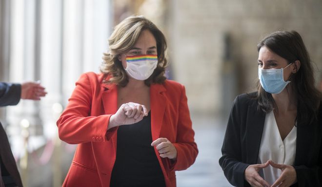 La alcaldesa de Barcelona, Ada Colau, y la ministra de Igualdad, Irene Montero La alcaldesa de Barcelona, Ada Colau, y la ministra de Igualdad, Irene Montero