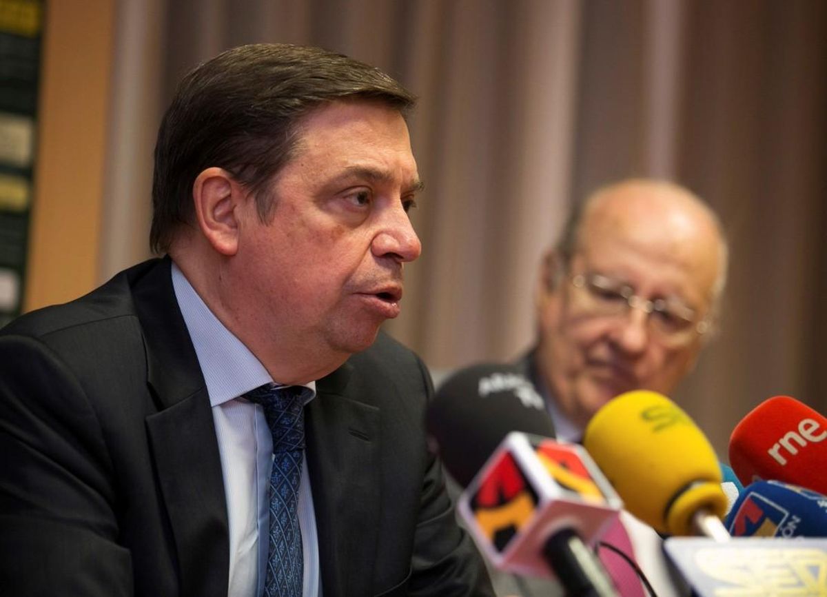 El ministro de Agricultura, Pesca y Alimentación, Luis Planas, durante una rueda de prensa. El ministro de Agricultura, Pesca y Alimentación, Luis Planas, durante una rueda de prensa.