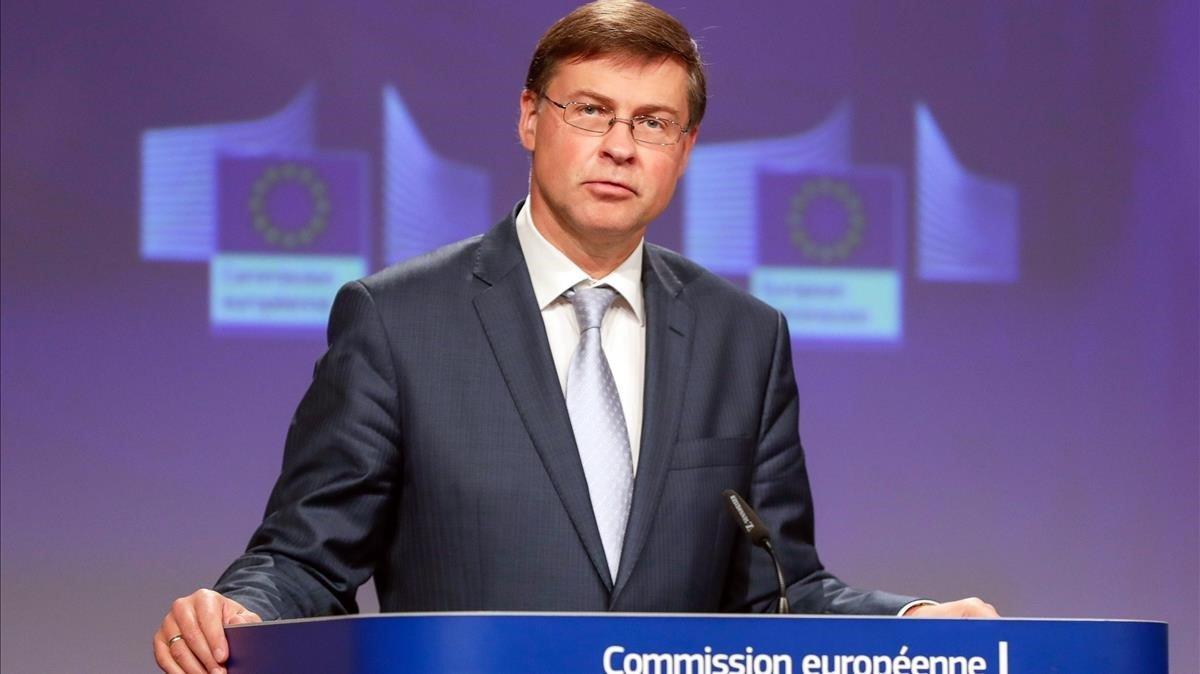 Vladis Dombrovskis, vicepresidente de la Comisión Europea. Vladis Dombrovskis, vicepresidente de la Comisión Europea.