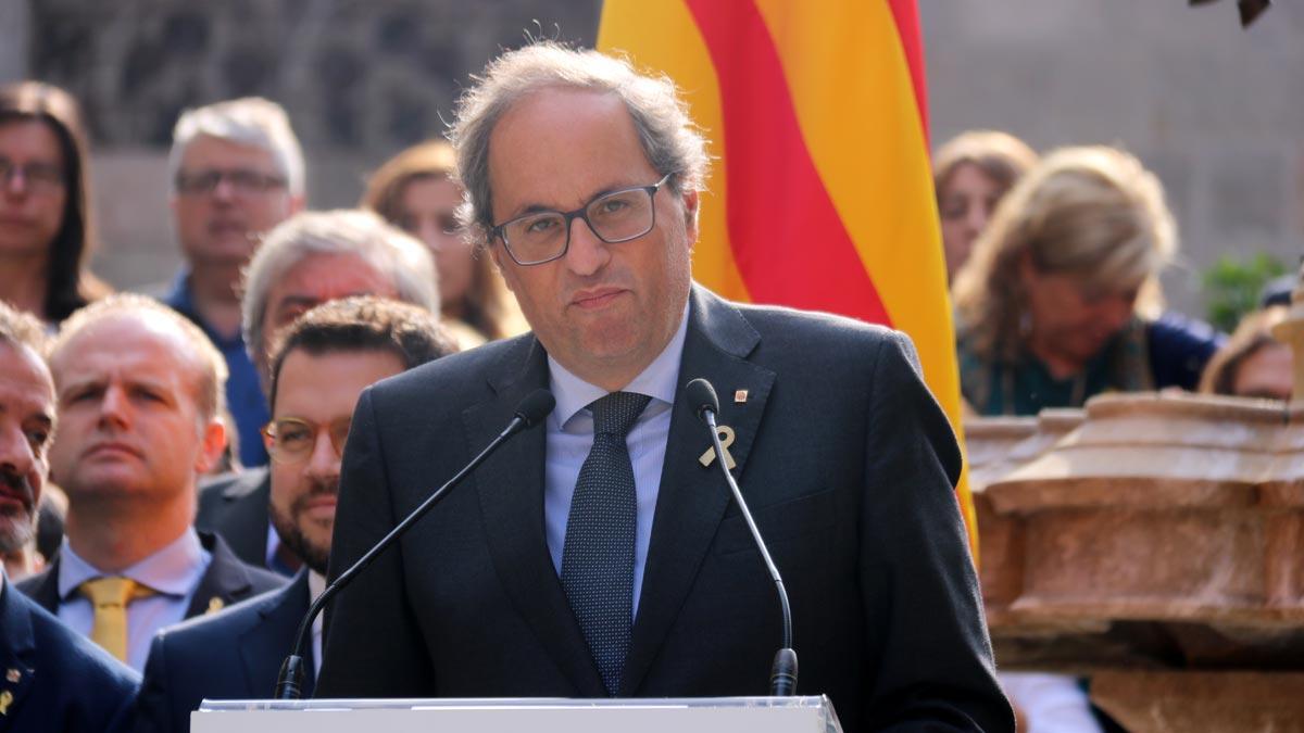  El ’Govern’ hace un acto institucional en el Pati dels Tarongers del Palau de la Generalitat.